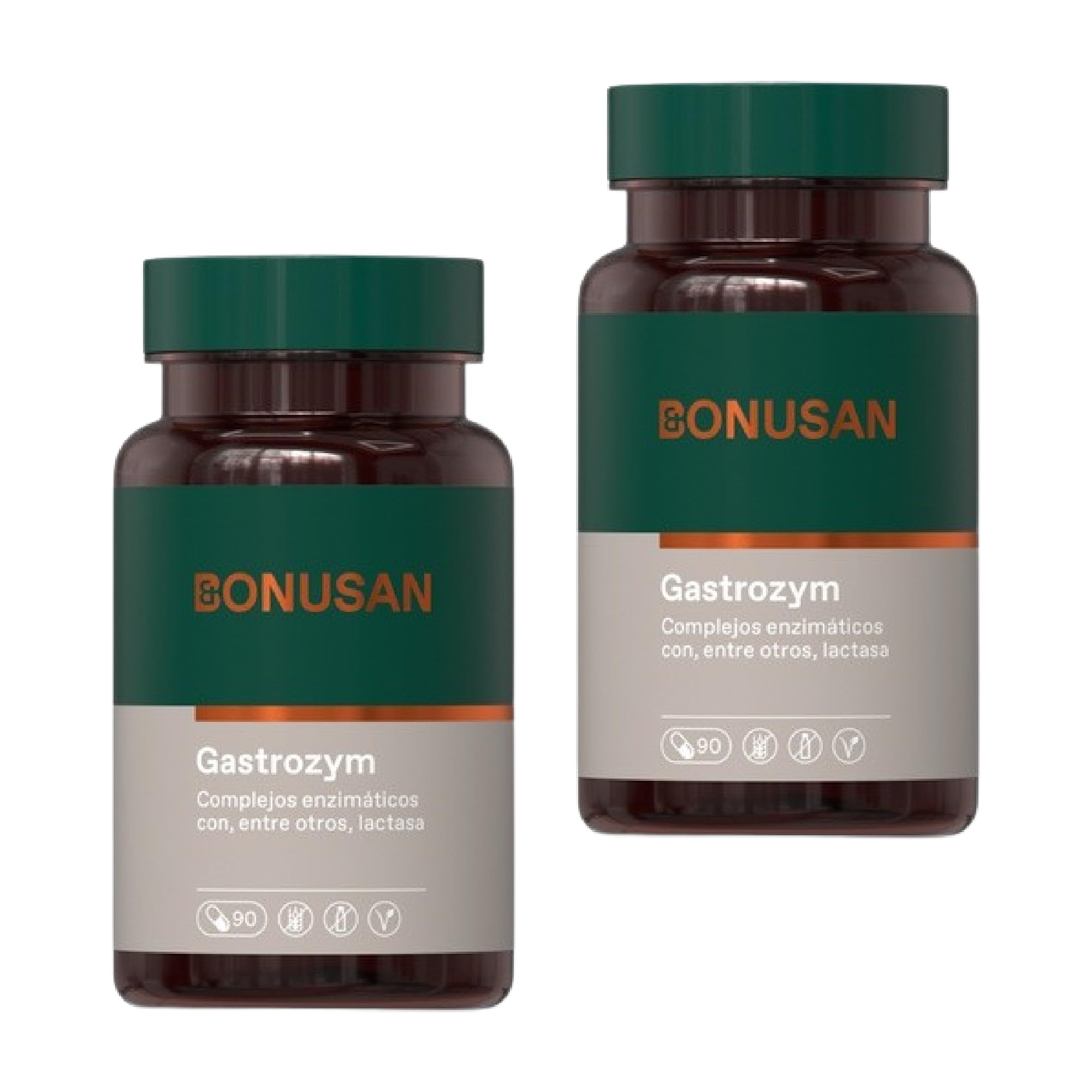 Bonusan Gastrozym - Pack Ahorro 2 x 90 Cápsulas Vegetales - Enzimas Digestivas - Complejo Enzimático con Alfa-galactosidasa, Amilasa, Lactasa y Proteasa - Para Salud Digestiva