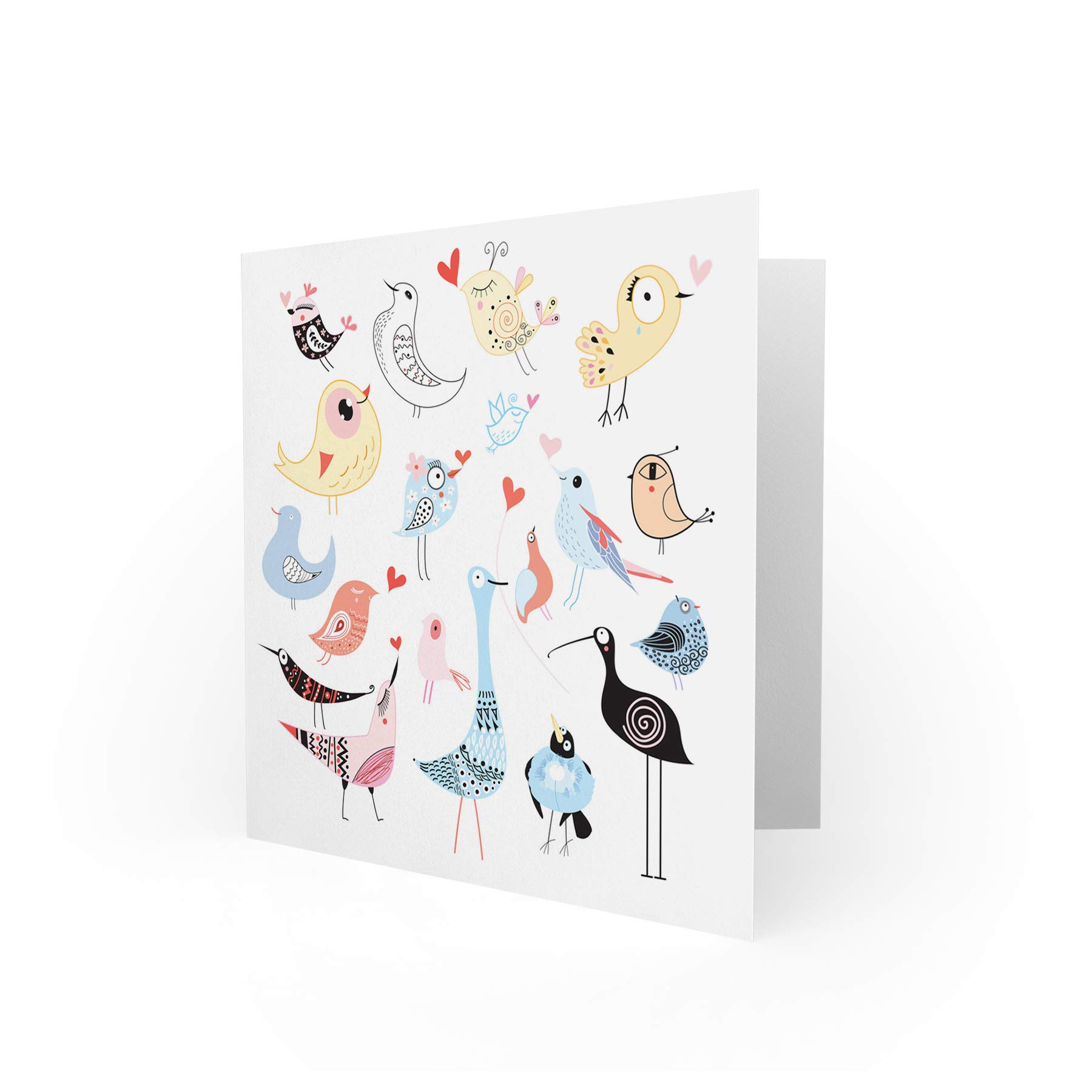 Wee Blue Coo Geburtstagskarte – Vogel-Farbherz-Design, Nachhaltig & Mit Umschlag