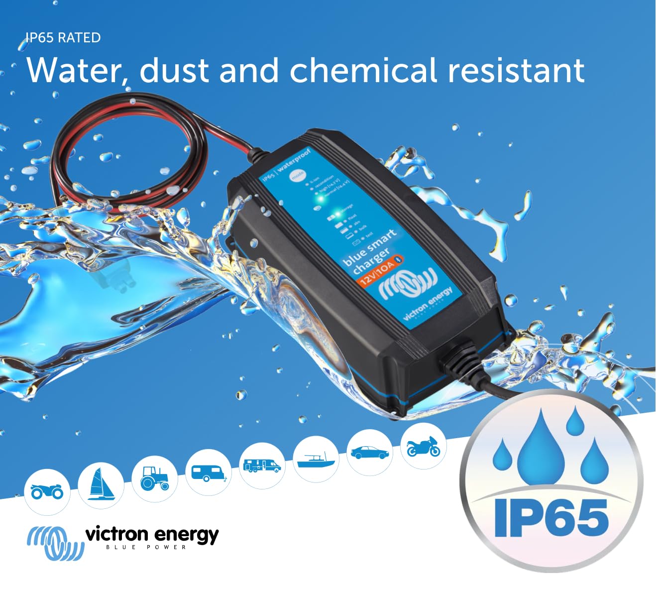 Victron Energy Blue Smart IP65 Chargeur de Batterie Bluetooth 12 V 10 A 230 V Victron Energy Blue Smart IP65 Chargeur de Batterie Bluetooth 12 V 10 A 230 V
