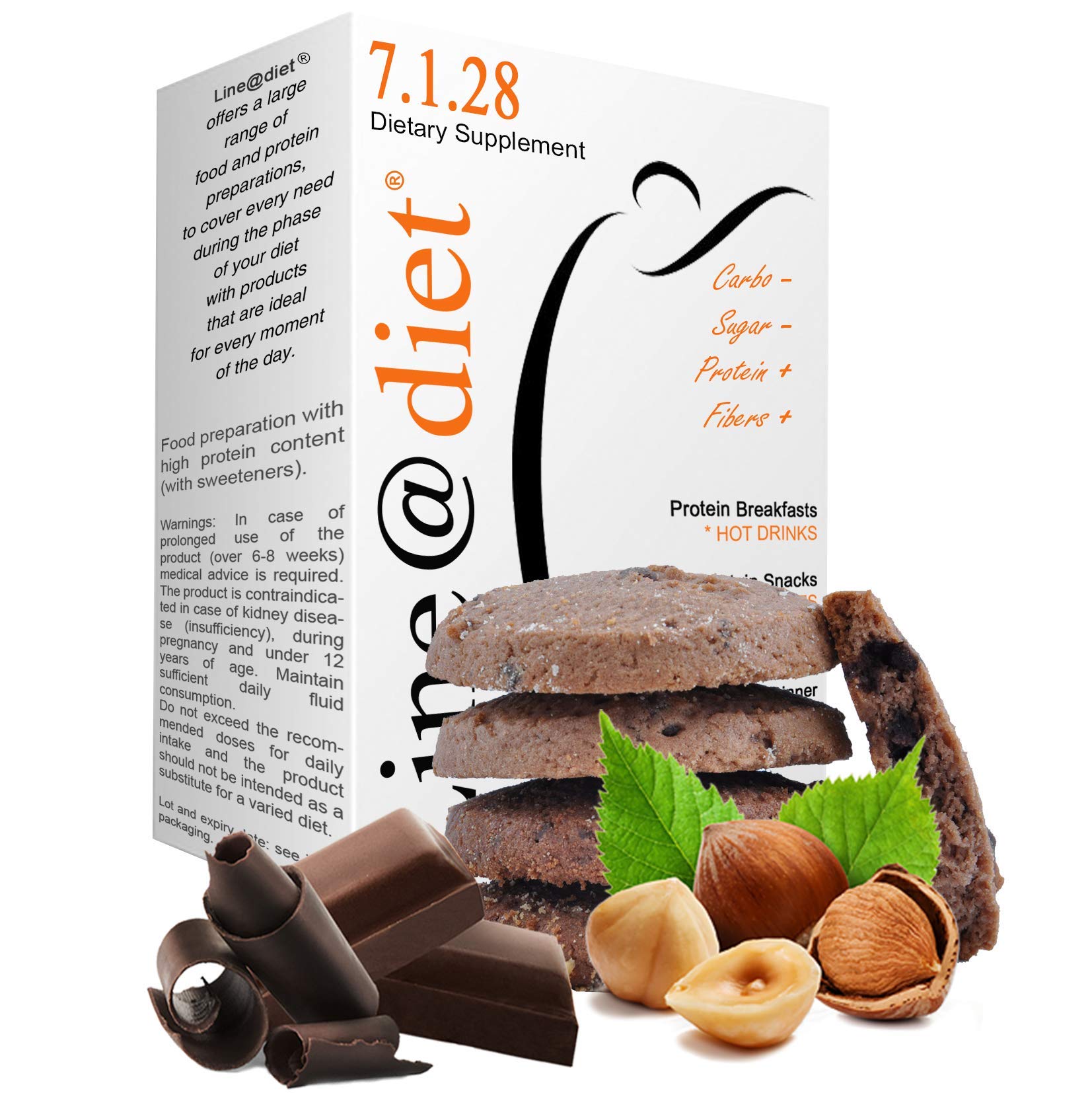 Biscuits Protéinés Line@diet Cacao Noisettes 28% Protéine Fit Snack