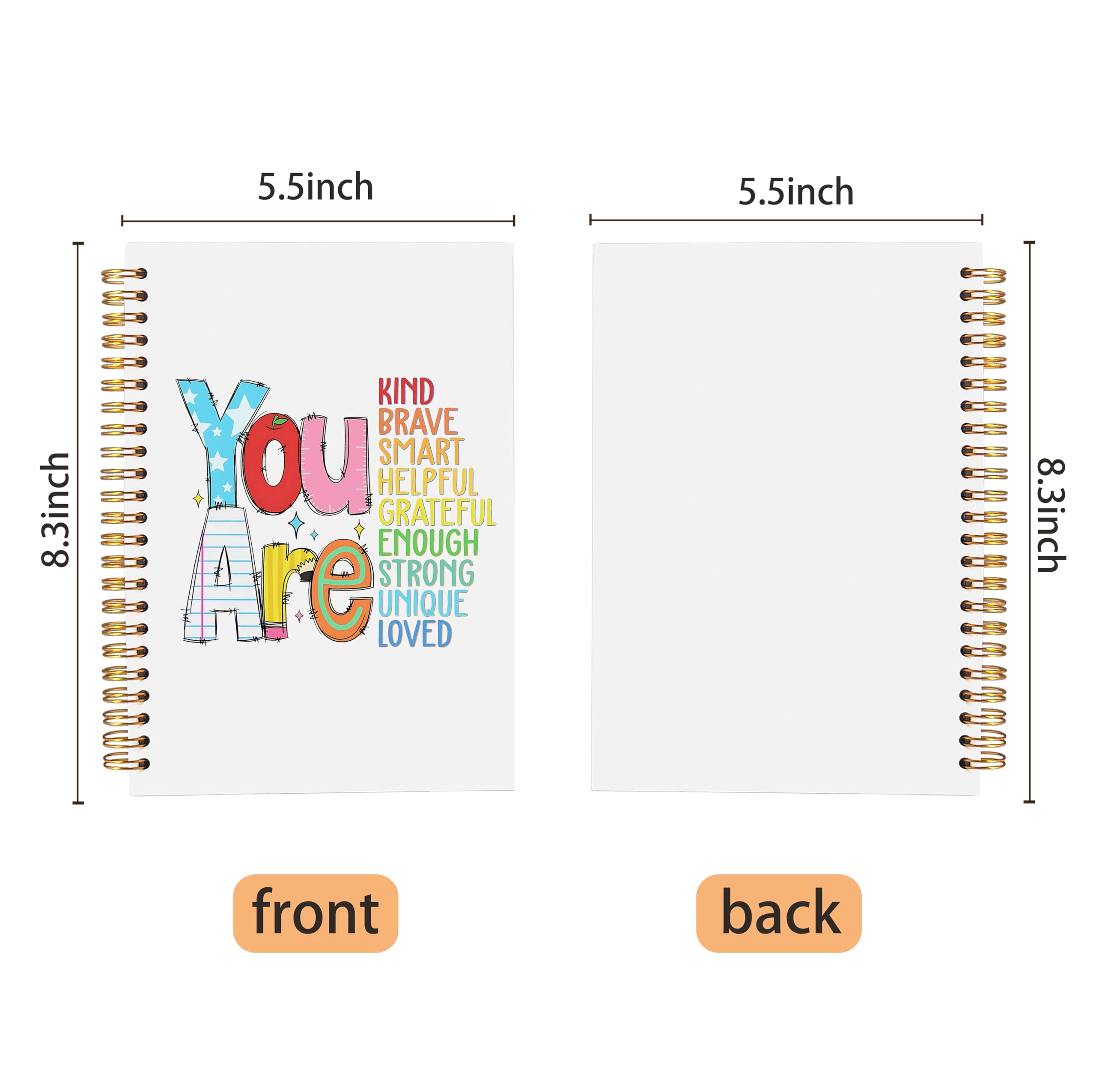 Boho Inspirational Spiral Notebook Journal 5,5 x 8,3, You Are Kind Positive Affirmation Journal per donne, forniture per il rientro a scuola, regali, citazione motivazionale