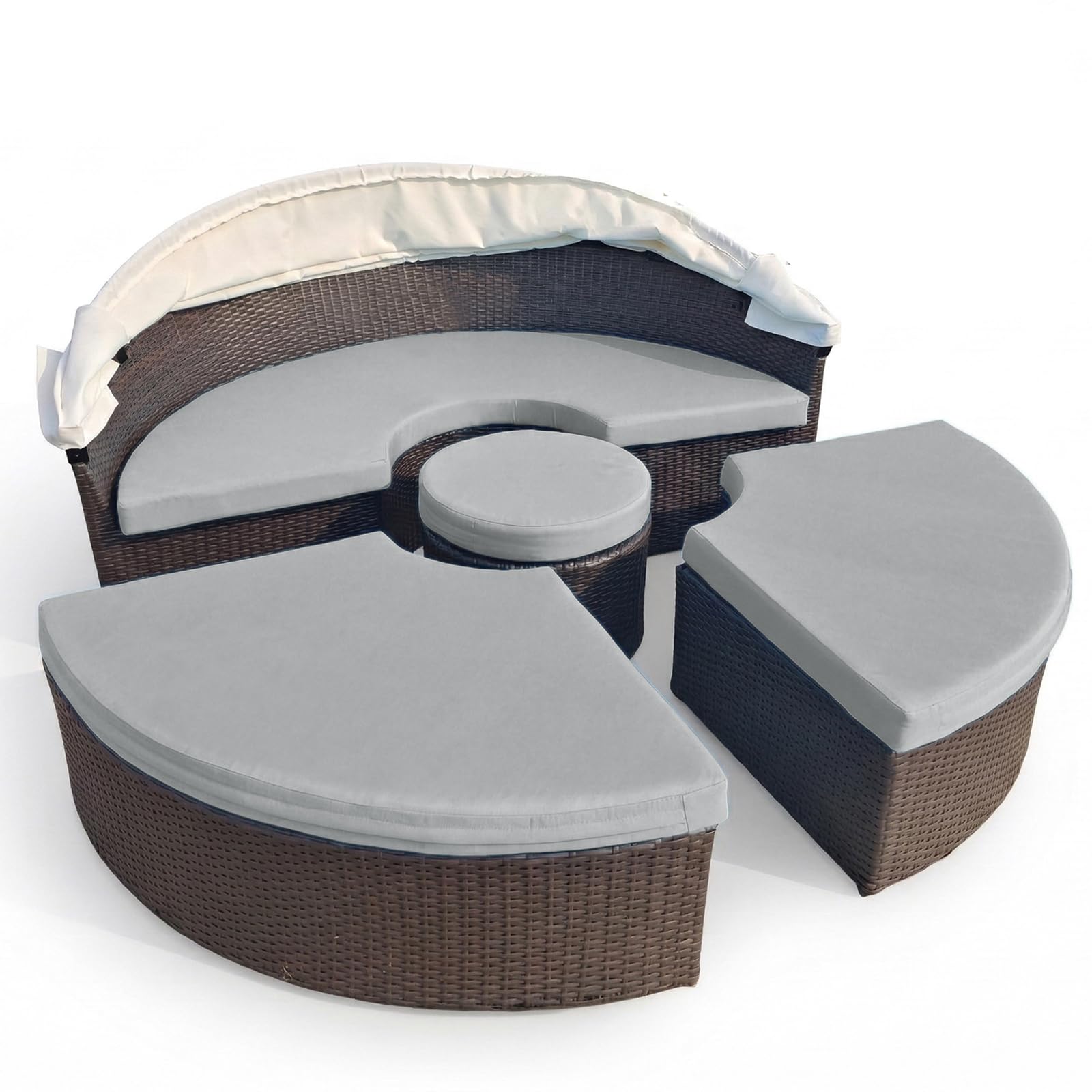 Housses pour lit de jour extérieur 190.5 cm lot de 5 gris clair