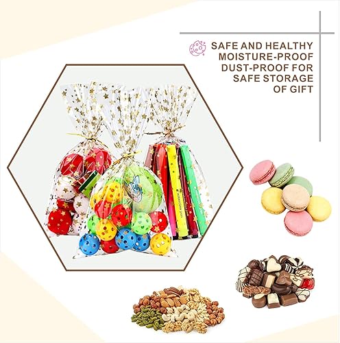 Miniatura 5 de 100 bolsas de celofán, bolsas de celofán transparente de 4 x 6 pulgadas, 100 lazos giratorios, para envolver regalos, embalaje de dulces, postres