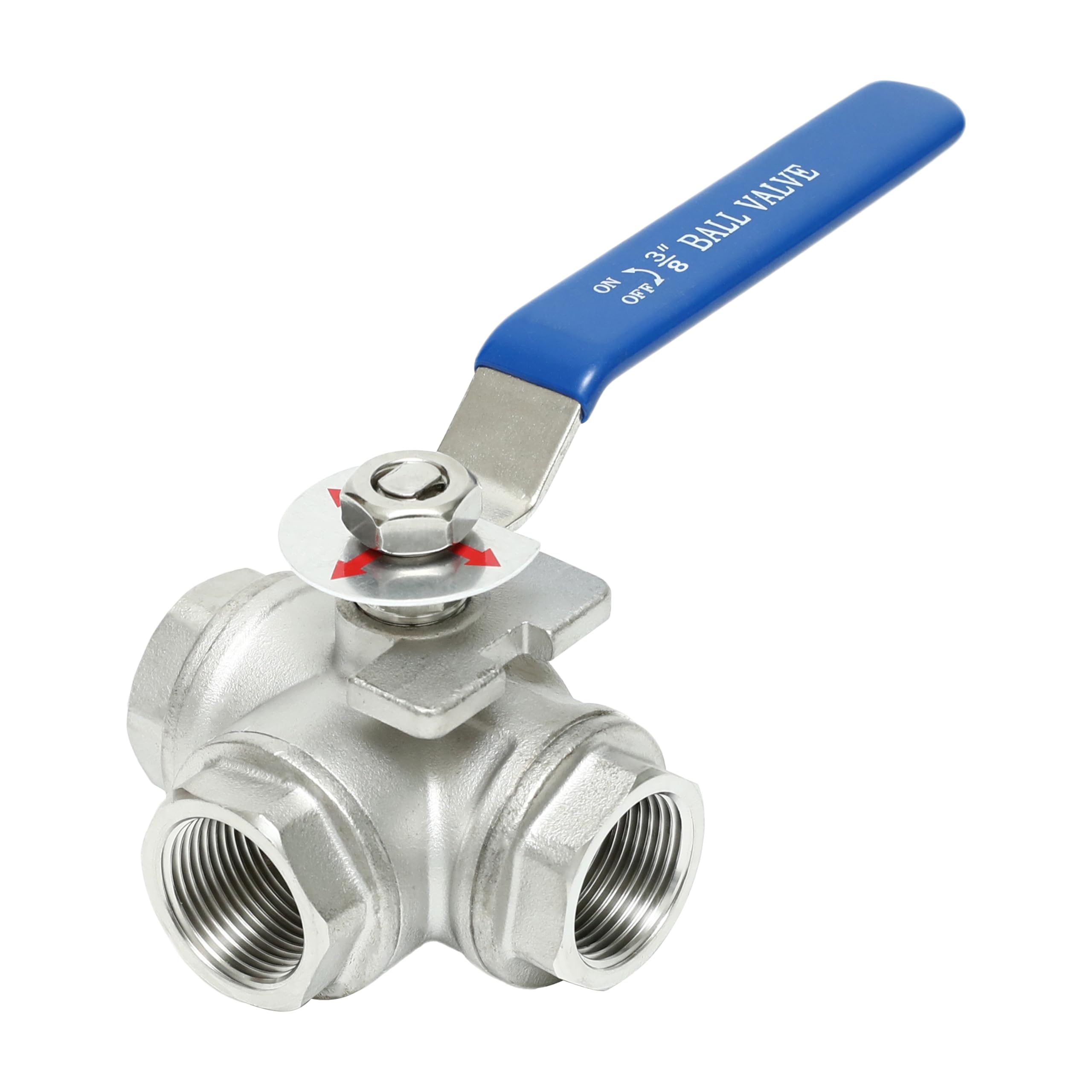 Robinet 3 voies 3/8 pour dérivation de fluide en inox 304
