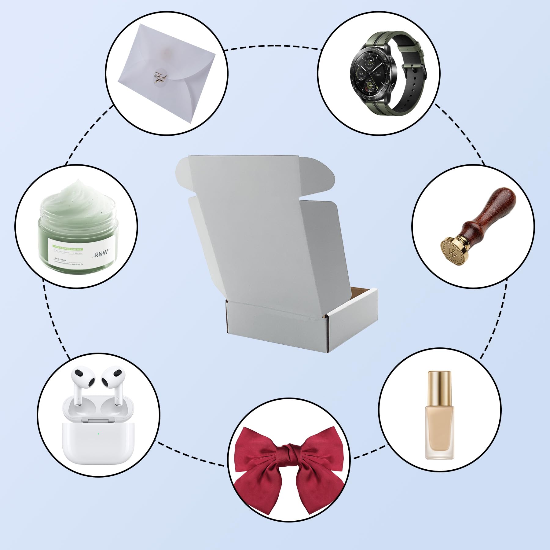 5x5x1,5 kleine weiße Versandkartons 50 Stück Wellpappkartons Bulk für Verpackung Geschäftspost Geschenk Mini Versandkartons für Verpackungsbedarf