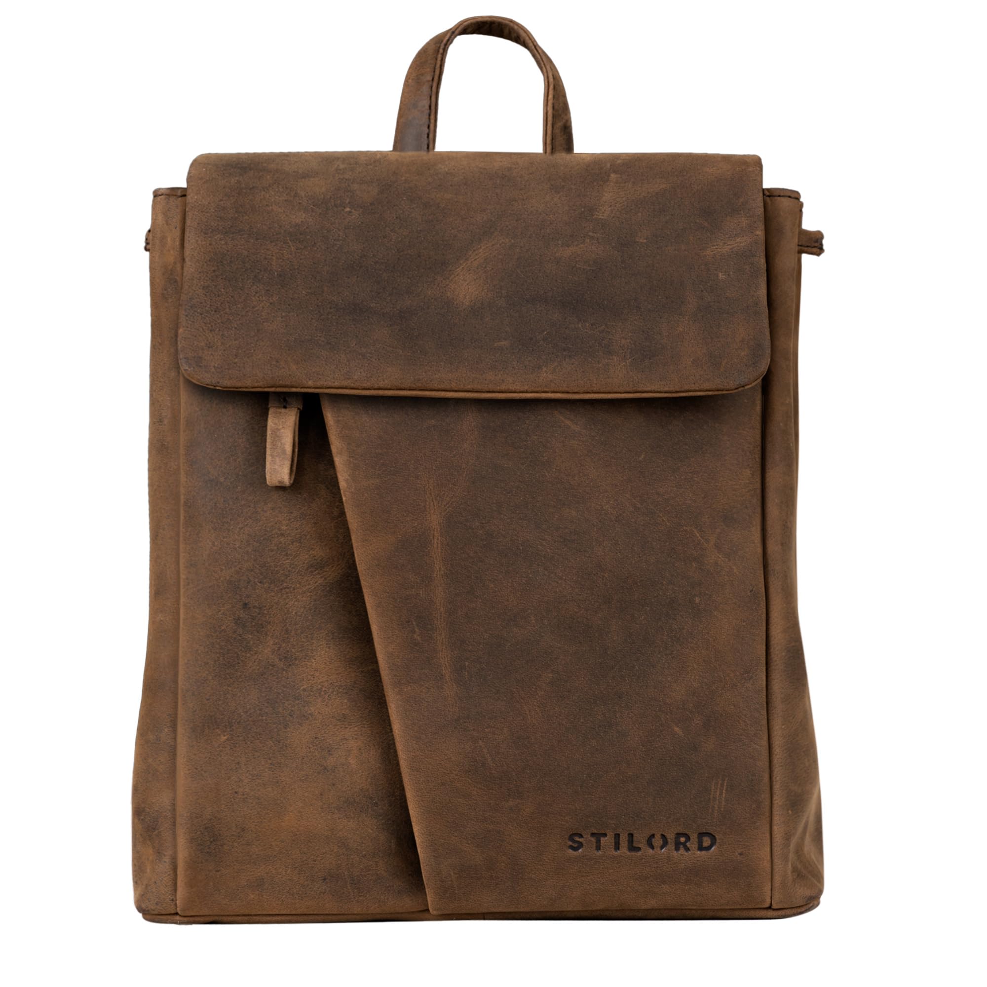 STILORD Anita Lederrucksack Damenrucksack Sepia-Braun