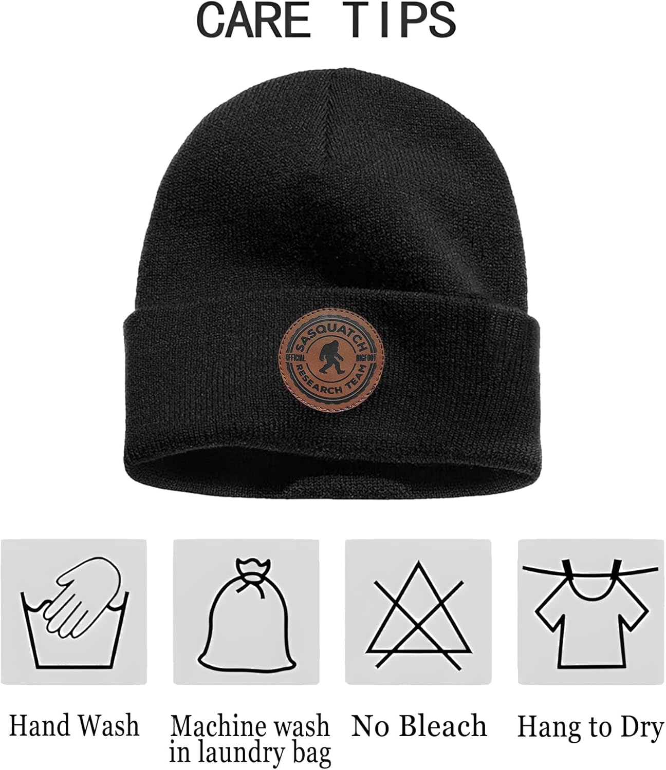 Bigfoot Beanie Hat - Sasquatch Hat - Winter Knit Cuffed Beanies Hats for Men & Women - Image 5