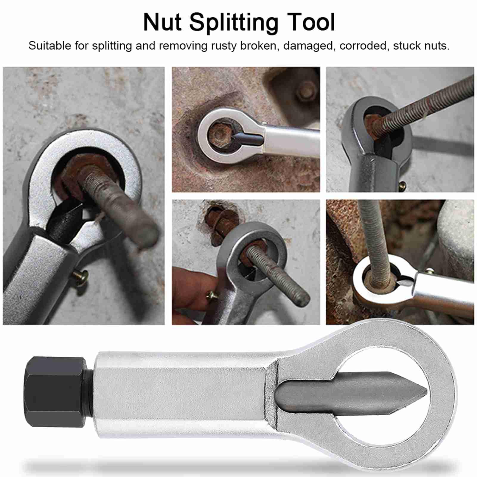 4pcs Metallmutter -Splitter -Set, manueller Druckmutter -Cracker -Entferner, Bolt Buster Cracker Breaker -Werkzeug für die Reparatur zu Hause (Ein komplettes Set von 4 Teilen)