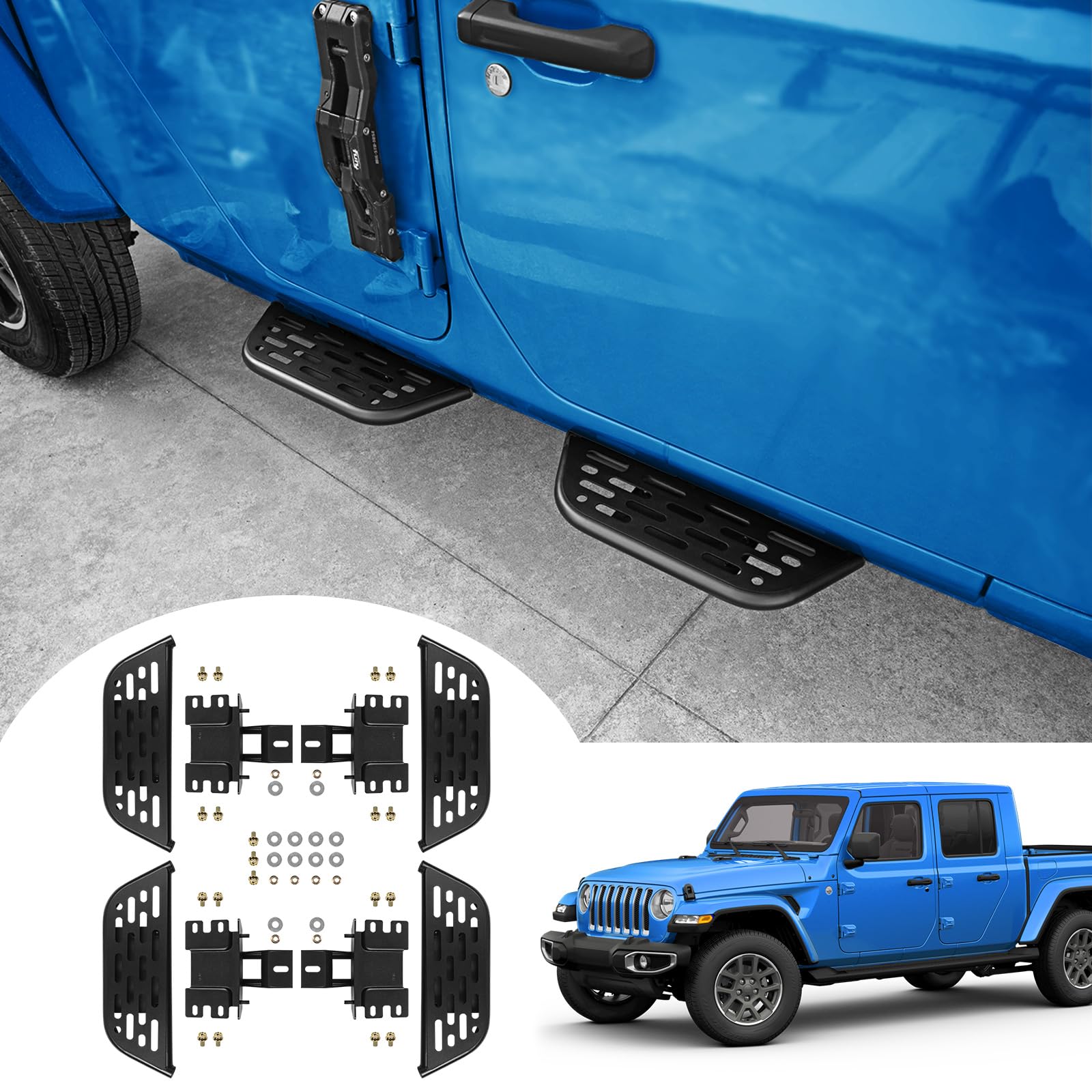 Amazon | Utiiy 2019-2023 Jeep Gladiator JT 4ドア ランニングボード 