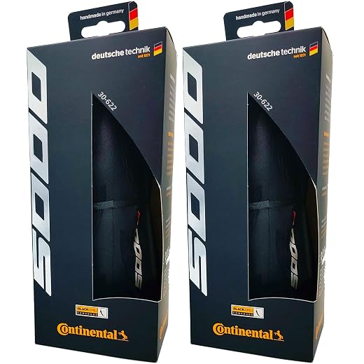 Continental Grand Prix 5000 - Road Bike Tire | The Best Allrounder in the Field - BlackChili, Vectran Breaker, LazerGrip, Active Comfort Technology, 2 Pack