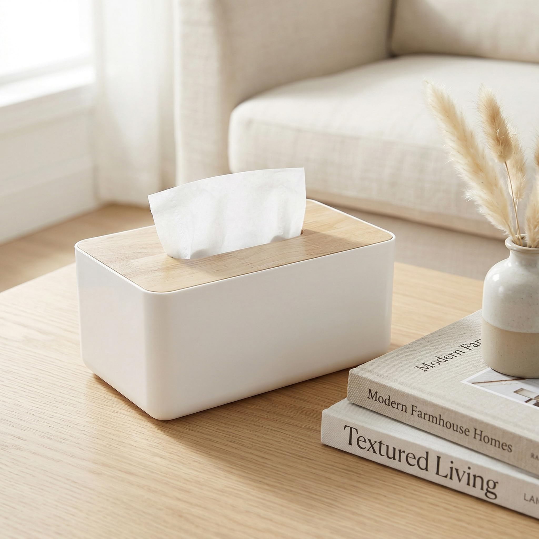 Removable Facial Tissue Box, Japanese Tissue Box, Solid Wood PP
