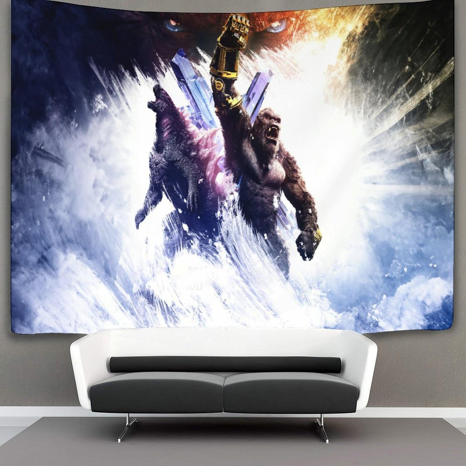 MJCZEGDCR 3D Godzilla Printed Wall Blanket Home Decoration Bedding Poster Wall Art Tapestry Wall Hanging Tapestry Soft Polyester for Bedroom,Decorations Beach Blanket College Dorm 130cmx150cm