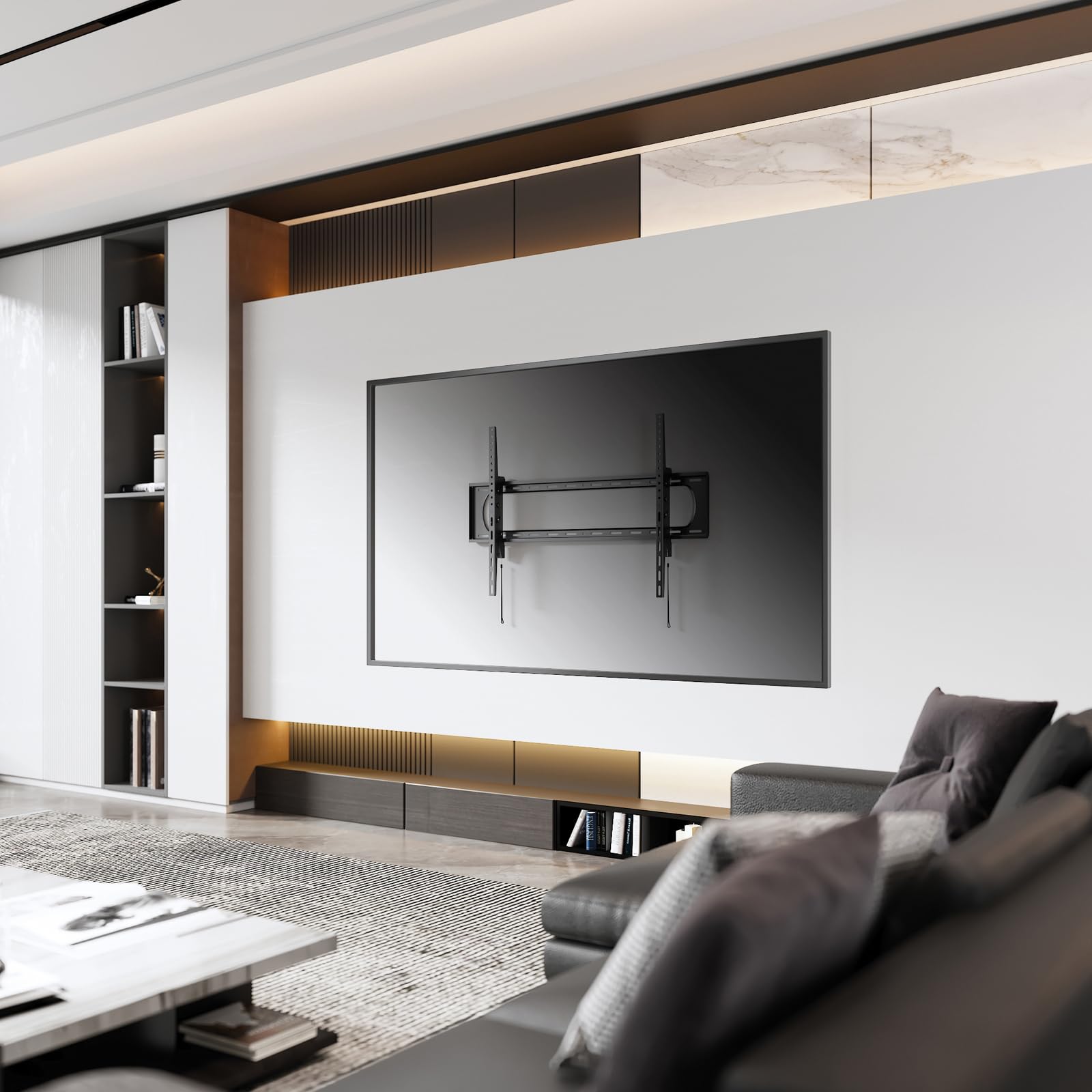 VALUE Supporto da parete per TV, 80 mm, inclinabile, 304,8 cm, 120 kg, nero