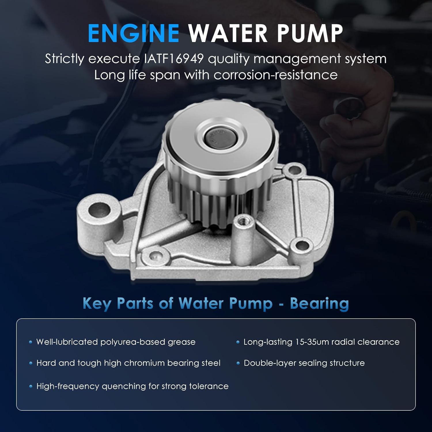 ECCPP Timing Belt Kit with Water Pump Compatible For 2001 2002 2003 2004 2005 For Honda Civic WPHO034 VCHO034 TB312K1 95312K1 TCK312