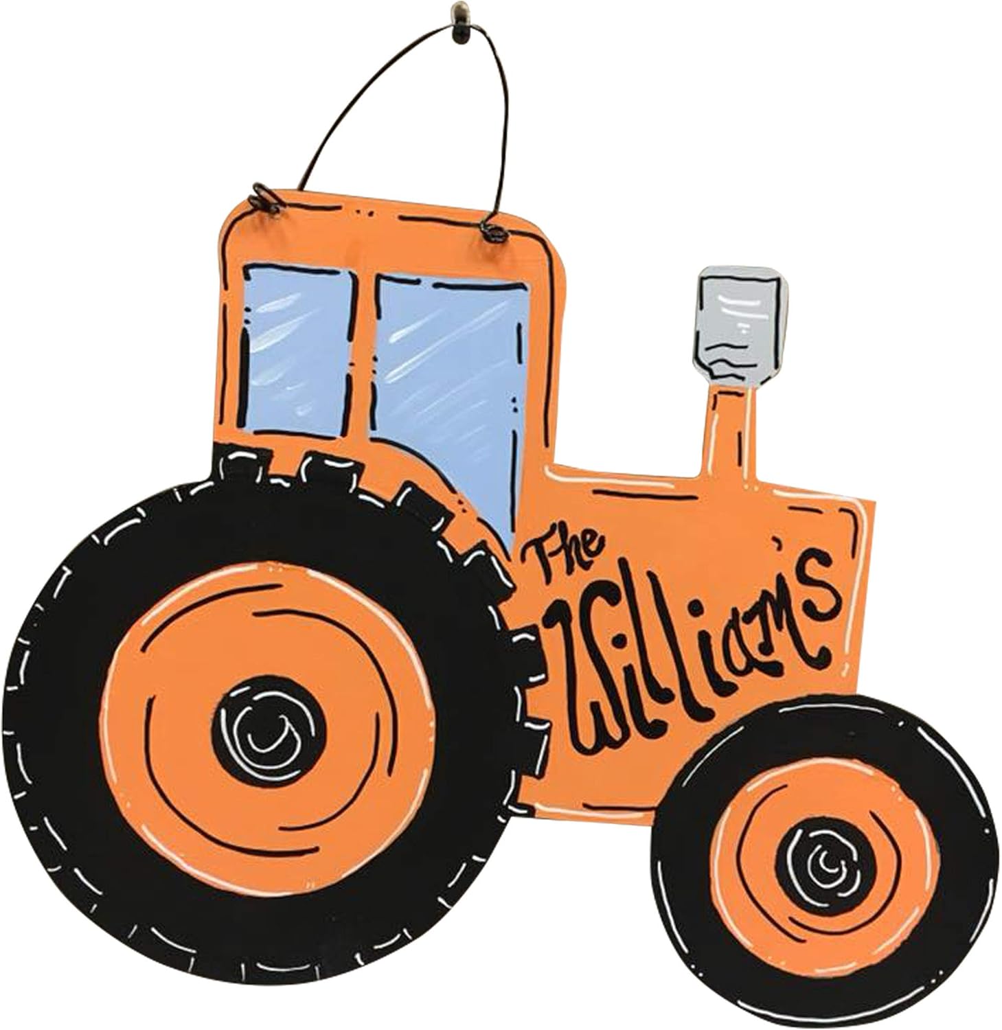 Tractor Cutout Unfinished Wood Farm Country Farmer Door Hanger MDF Shape Canvas Style 1