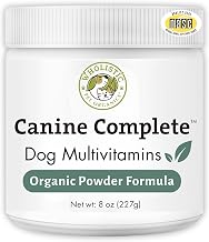 Wholistic Pet Organics Canine Complete - Dog Multivitamin Powder - 8 Oz - Daily Dog Vitamins and Supplements for Homemade Food - Immune System, Skin, Coat & Overall Health - Small and Large Breed