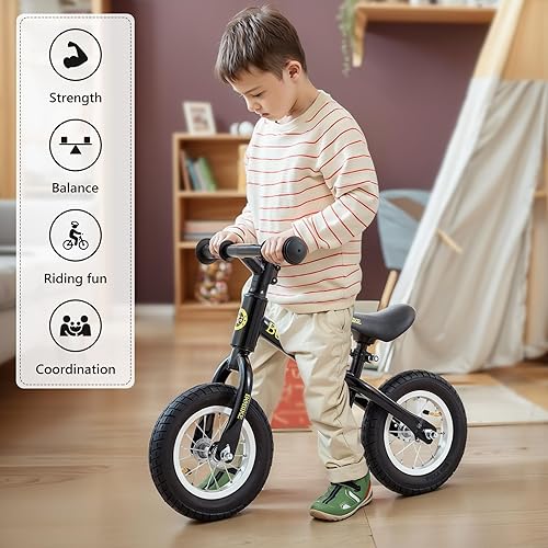 Miniatura 6 de Bobike Bicicleta de Equilibrio para Niños Pequeños con Neumáticos de Goma Inflables, Juguetes de Bicicleta de Equilibrio para Empujar para Niños de