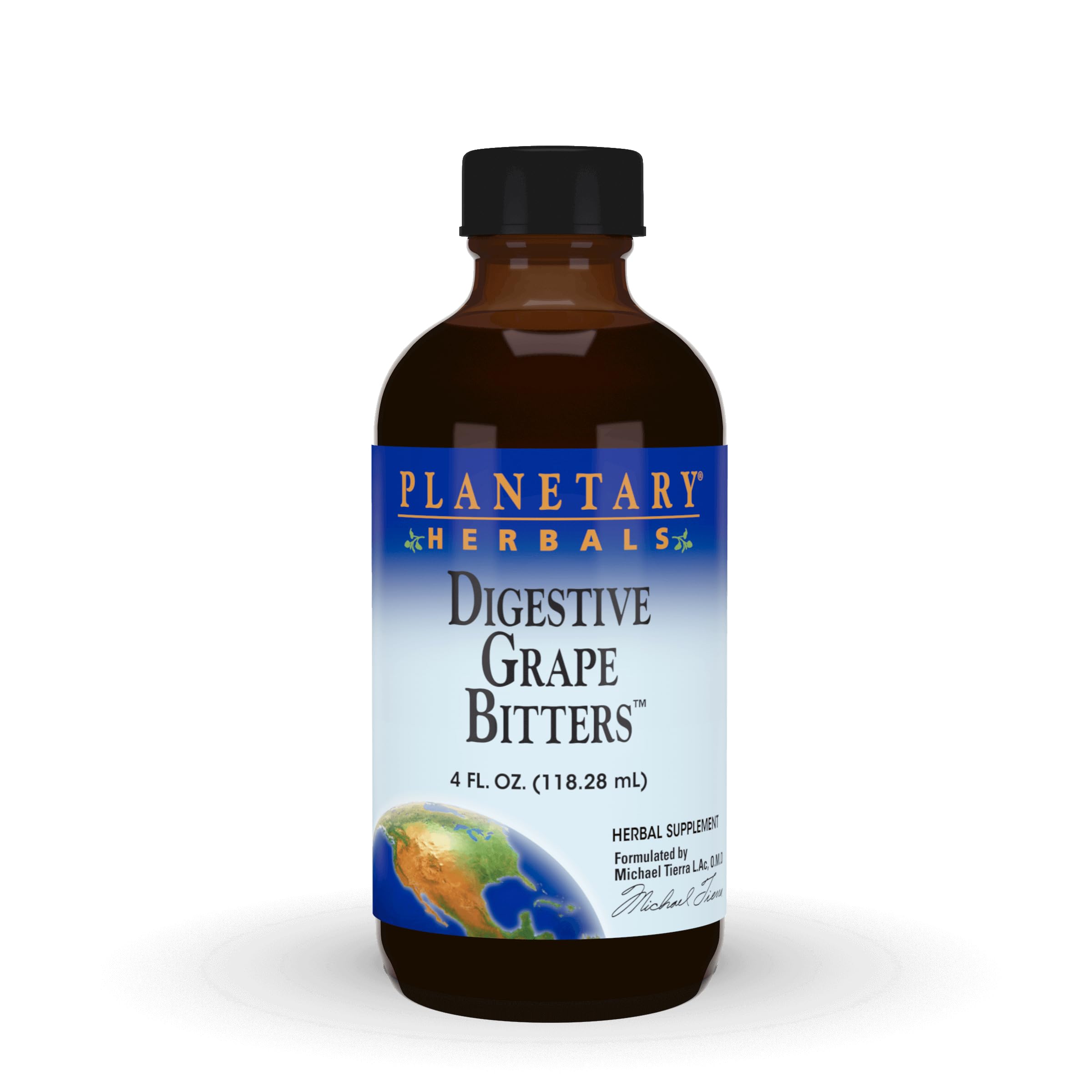 Planetary Herbals Digestive Grape Bitters Herbal Supplement, 4 Fluid Ounce