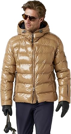 BOGNER MENS NEO LAQUE INSULATED SKI JACKET, CARAMEL, US 42 EU 52