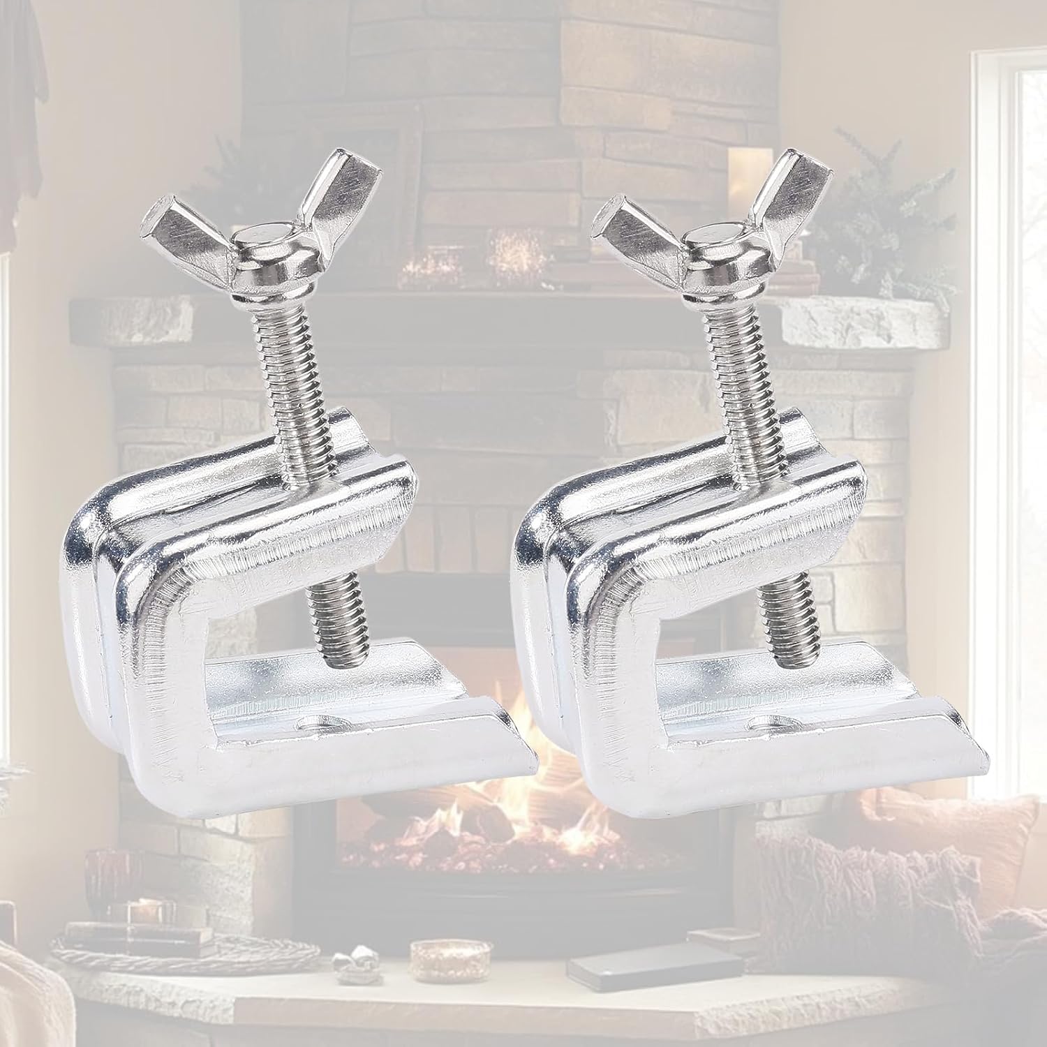 Fireplace Damper Clamp Flue Stop｜Stainless Steel｜2 Pack
