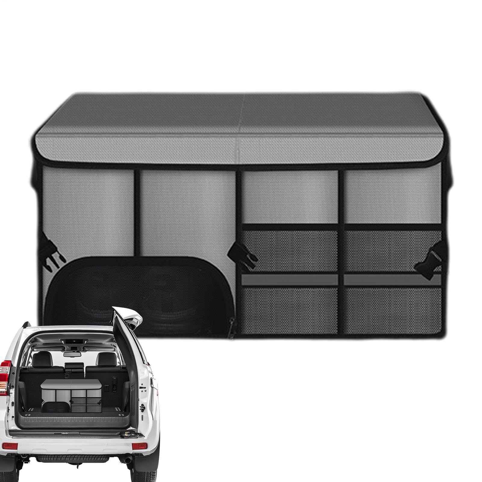Boîte de rangement de coffre pliable, organisateur de coffre de voiture