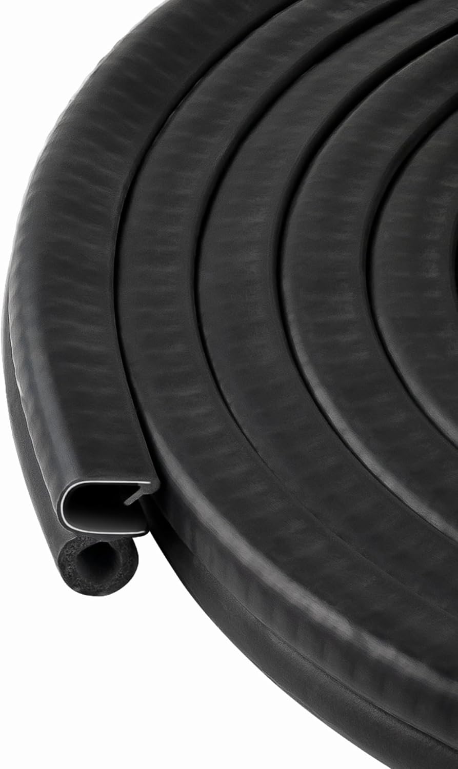 Trim Seal with Side Bulb | PVC Plastic Trim with EPDM Rubber Bulb Seal | Fits 1/4” Edge, 3/8” Bulb Seal Diameter (25 Feet)