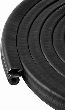 Trim Seal with Side Bulb | PVC Plastic Trim with EPDM Rubber Bulb Seal | Fits 1/4 Edge, 3/8 Bulb Seal Diameter 25 Feet