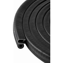 Trim Seal with Side Bulb | PVC Plastic Trim with EPDM Rubber Bulb Seal | Fits 1/4 Edge, 3/8 Bulb Seal Diameter 10 Feet