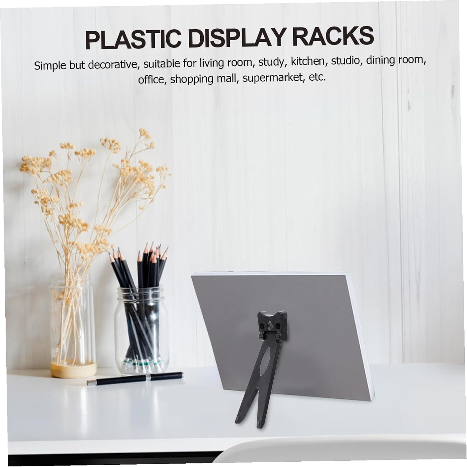 ULTECHNOVO Plastic Photo Frame Brackets 50pcs Black for Artwork Display