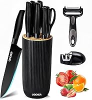 Vista 1 de Knife Set, 10 Piece Kitchen Knife Set with Block and Sharpener, Anti-Rust Stainless Steel Knives Set for Kitchen, Chef Universal Knife Block Set