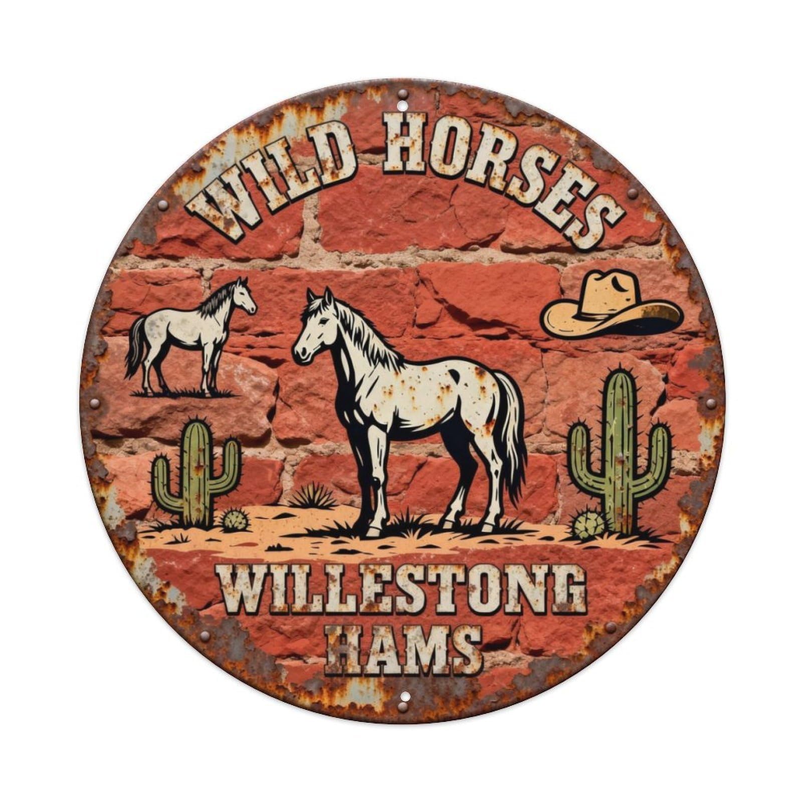 WILD HORSES Metal Tin Sign Plaque
