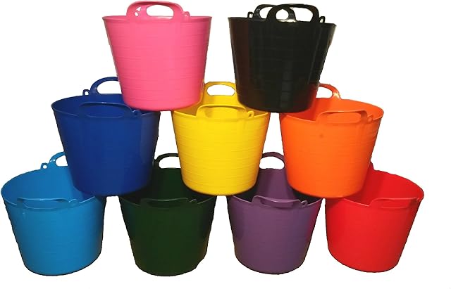 Pack Of 5 - 26 litre Flexi Tub / Bucket / Trug / Gorilla Bucket Made In U.K.(Made In The UK) By KetoPlastics