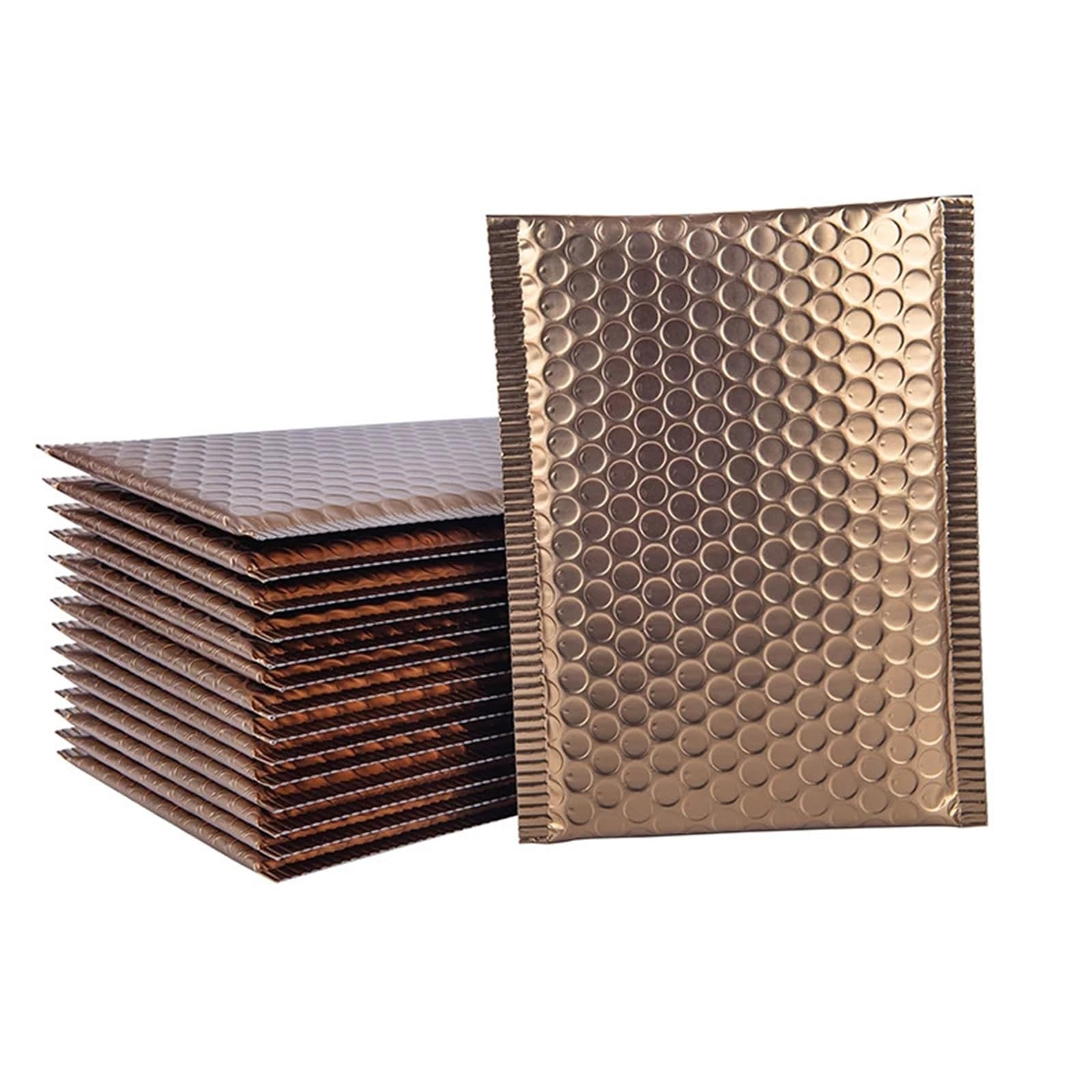 Selbstklebender Versandbeutel 10 Stück mattgoldene Luftpolsterumschläge, stoßfeste Luftpolstertaschen, gepolsterte Versandtaschen, Express-Verpackungsbeutel(35x30cm)