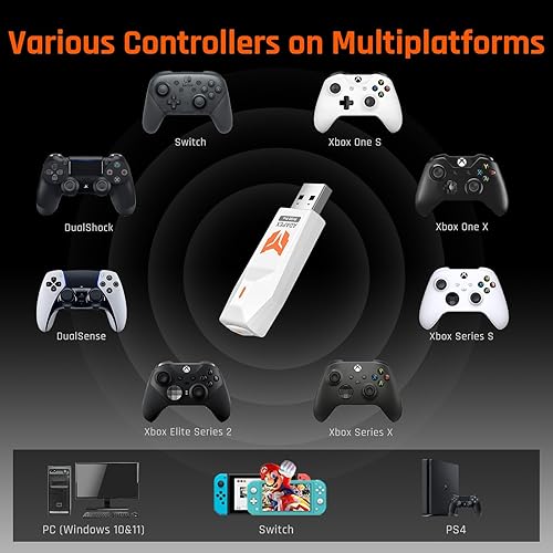 Miniatura 3 de Controller Adapter, BIGBIG WON Wireless USB Adapter for XboxOne XSXboxSeries XSXbox Elite Series 2PS4PS5Switch, Console Adapter for