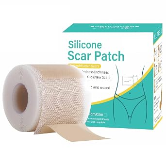 Urknall Silicone Scar Sheets for Scar Treatment, 1.6" x 118" Large Roll, Medical Grade Scar Tape for Old & New Scars, Effective Scar Removal for C-Section, Surgery, Injury, Reusable & Gentle on Skin