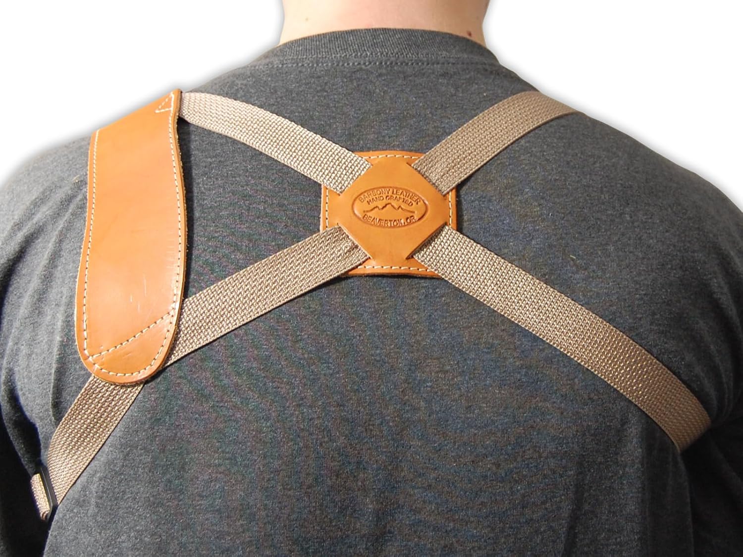 Barsony New Saddle Tan Leather Shoulder Holster for Compact Size 9mm 40 45 Pistols