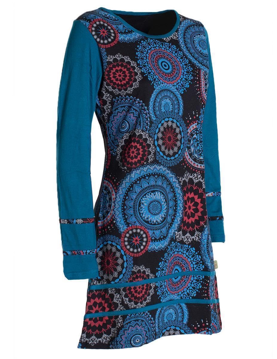 Vishes - Alternative Bekleidung - Damen Langarm Longshirt-Kleid Sweatkleid Shirt-Kleid Madalas schwarz 48