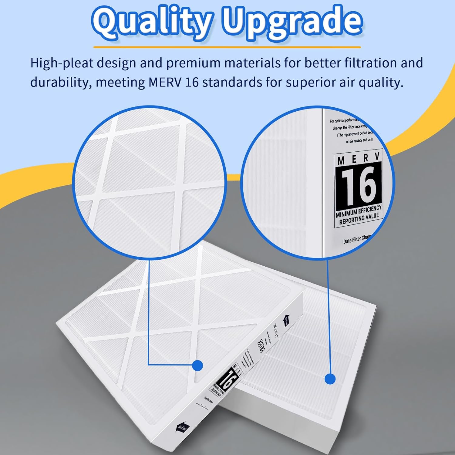 2 Pack X8788 MERV 16 Filter 20x26x5, Compatible with Pureair PCO20-28 Air Cleaner and Lennox X8788 Filter