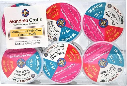 Vista 263 de Mandala Crafts Alambre de aluminio anodizado de calibre 8 para hacer joyas, alambre neutro flexible de color de 128 pies, flexible y flexible