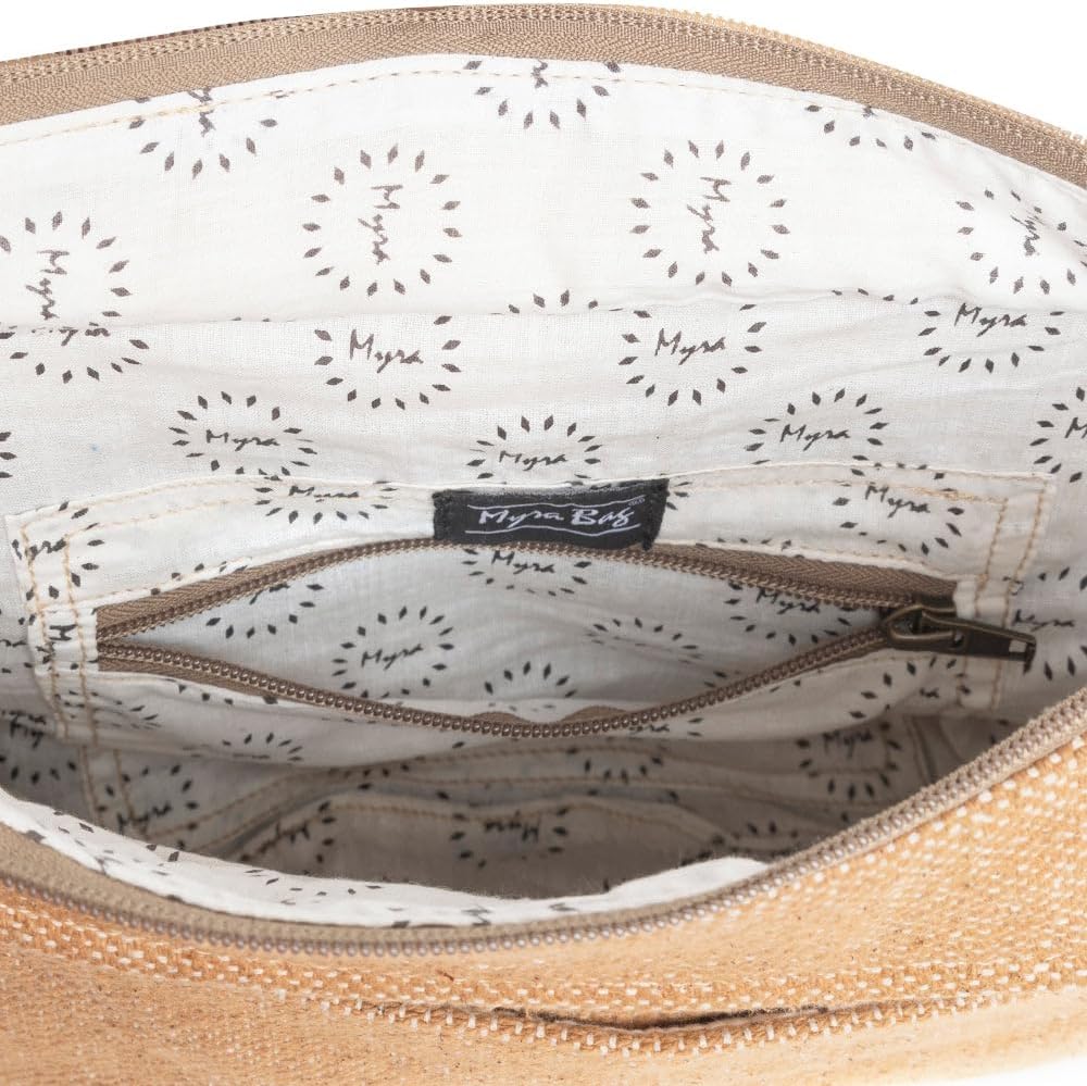 Myra Bag Shoulder Bag - Boho Design Leather and Canvas, Medium Handbags and Purses, Crossbody Bags for Women, For Travel