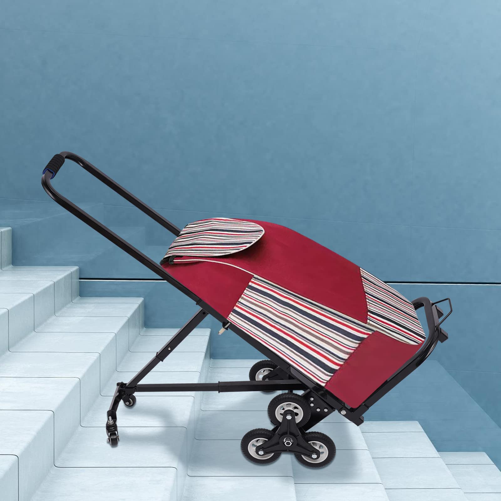 Stair Climbing Cart Portable Climbing Cart Pieghevole Scaletta Heavy Duty 330 Lbs Carrello Manuale Regolabile In Altezza Adatto Per Il Trasporto Di Merci Fino A 330 Lbs