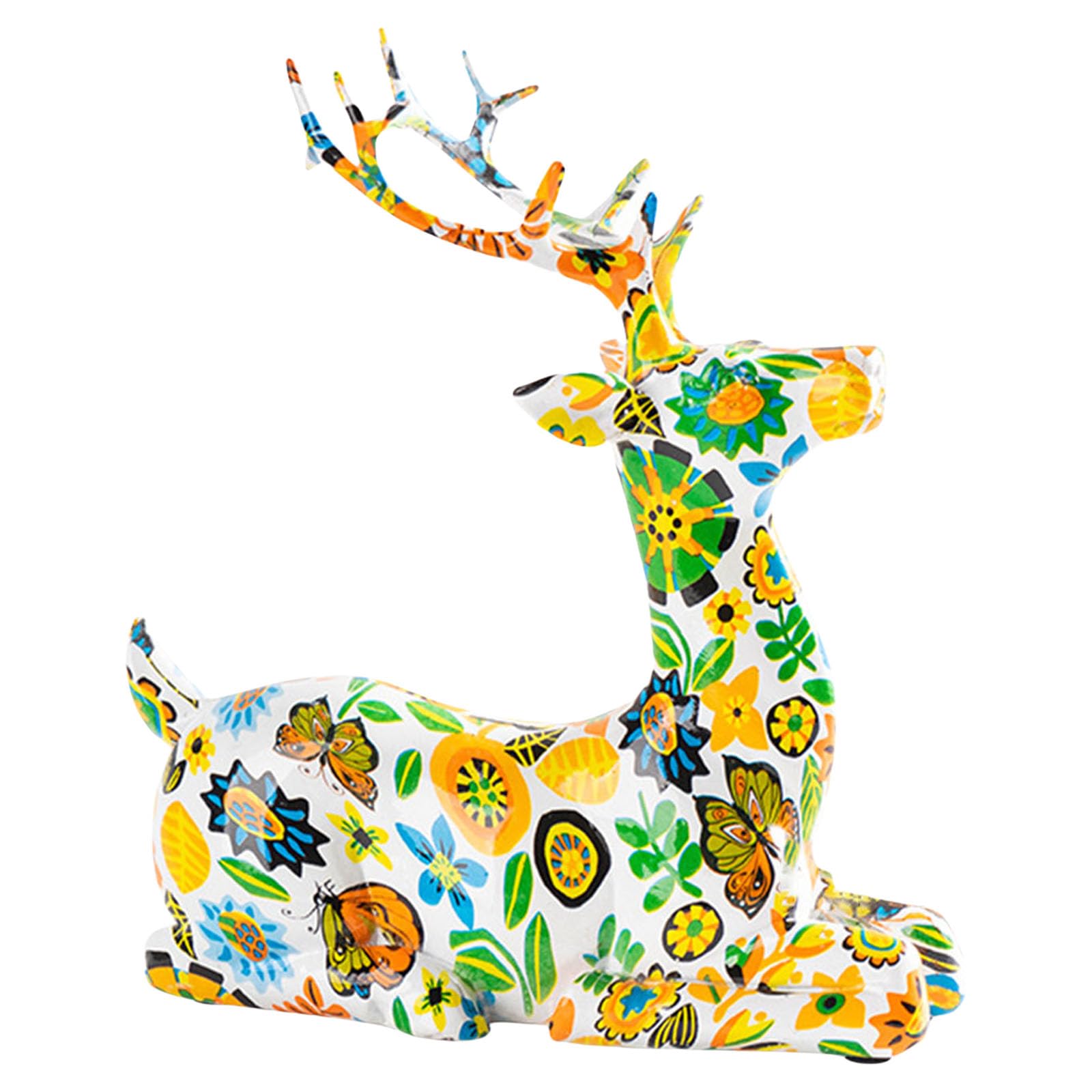 Figura de ciervo de resinas, escultura de reno dorado con detalles finos, estatua de animal para el hogar, oficina, decoración de mesa, regalo de inauguración de la casa