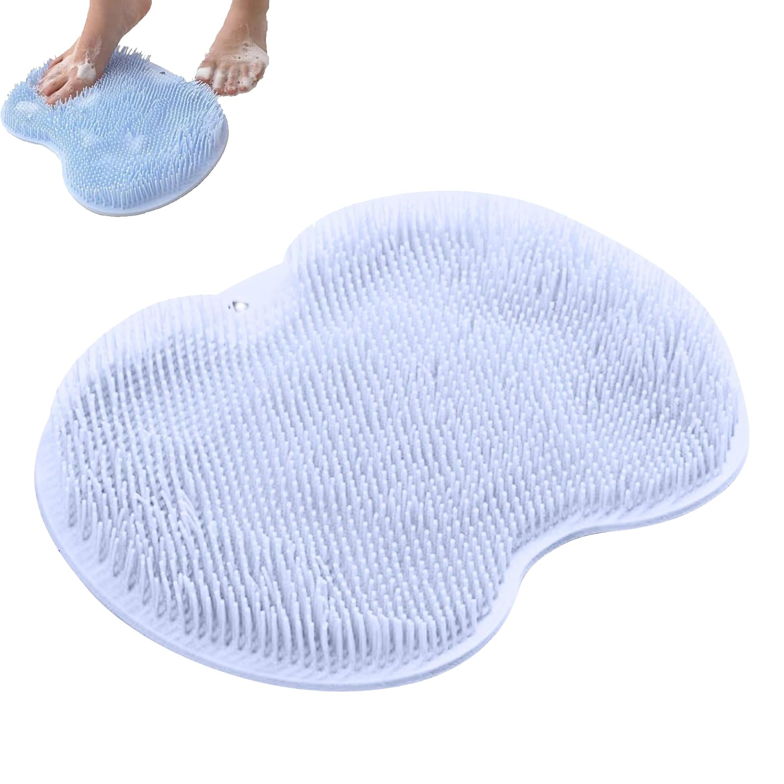 Silikon-Fußbürste Für Die Dusche - 3D-Massagematte Rutschfest - Grau - Für Reinigung & Peeling