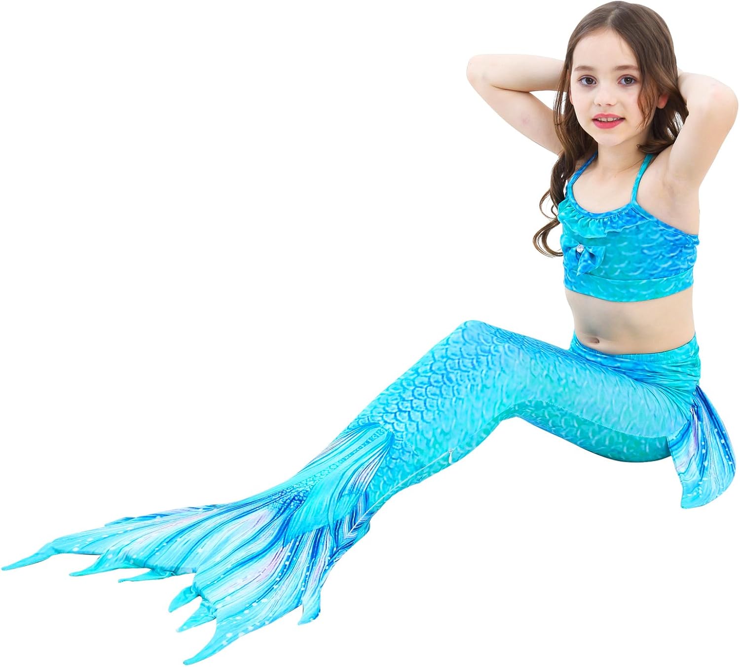 Girls Mermaid Tails for Swimming Bathing Suits Mermaid Theme Swimsuits Toddler Girls Birthday Gift for 3-12Y : Clothing, Shoes & Jewelry