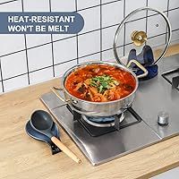 Vista 4 de Nihow Soporte de cuchara de cerámica: Soporte de utensilios estable de 4 pulgadas - Soporte de cuchara resistente al calor para encimera