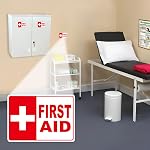 3PCS Sticker de trousse de premiers soins, autocollant imperméable et résistant aux faux signes de premiers secours, auto-collant de croix rouge pour la maison, les écoles et les affaires(5.7" x 4"）