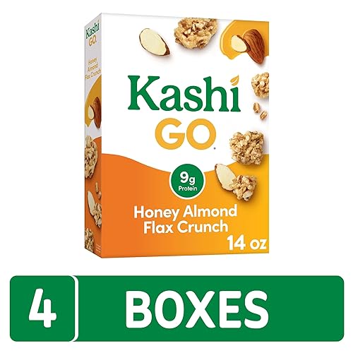 Miniatura 3 de Kashi Go - cereal para desayuno miel de almendras Flax Crunch proyecto verificado sin OMG caja de 14 onzas 4 cajas