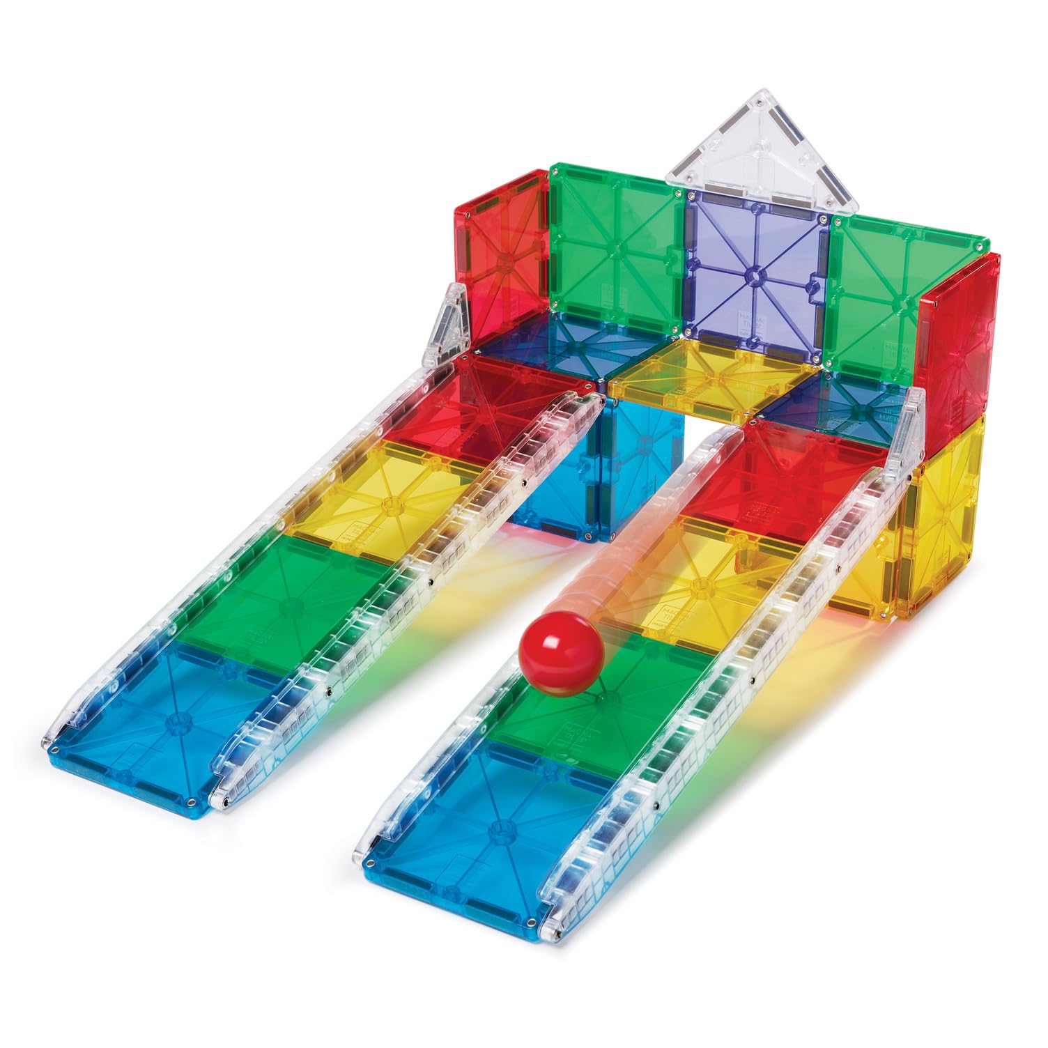 Magna-Tiles® Rail Racers - Juego de construcción magnética de 33 Piezas, la Marca Original de construcción magnética