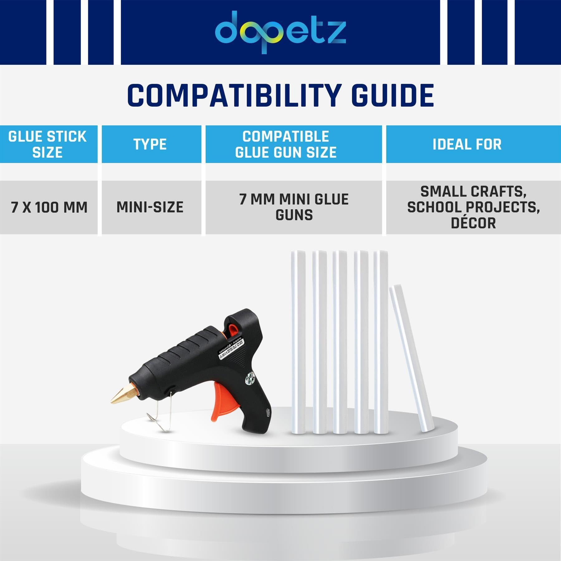dapetz® Hot Melt Bâtons de colle 500x 7mm Lot de loisirs créatifs DIY