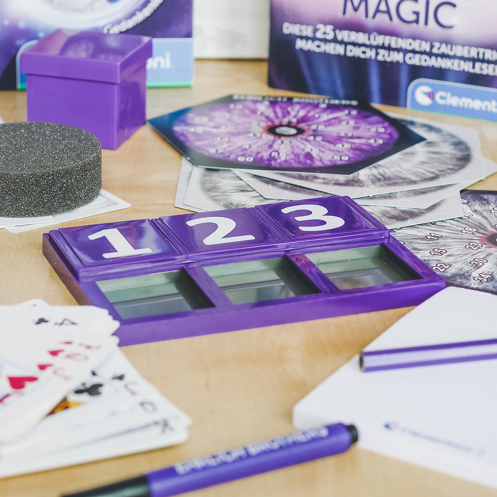 Clementoni Ehrlich Brothers Mental Magic - magiczna skrzynka dla dzieci od 7 lat - magiczna instrukcja do zaskakujących sztuczek z filmami objaśniającymi 3D 59182